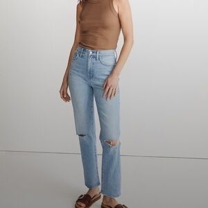 madewell the perfect vintage straight jean light wash